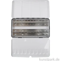 Aquarell-Leerkasten aus Metall für 48 halbe oder 24 ganze Näpfe
