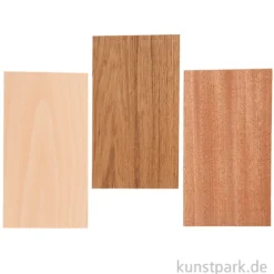 Bambus-Furnierplatten, 12 x 22 cm, Dicke 0,75 mm, 3 Stück