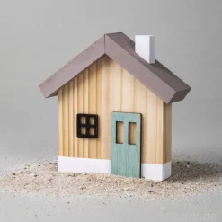 Bastelset Holzhaus, Natur, 11,5 x 3,5 x 11 cm, 6-teilig