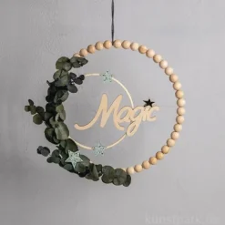 Bastelset Holzkugel Deko Kränze, 25 + 30 cm, 94-teilig
