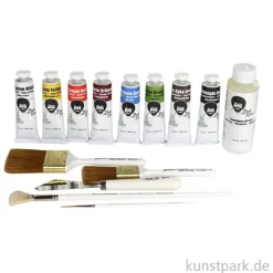 Bob Ross - MEISTER Malset mit Ölfarben, Pinseln und Zubehör