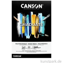 Canson GRADUATE Mixed Media Papier - Schwarz, DIN A4, 20 Blatt, 240 g