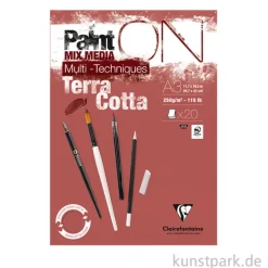 Clairefontaine Paint'ON Papier, Terracotta, 250 g, 20 Blatt