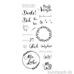 Clear Stamps - Viele Wünsche, 97 x 205 mm, 22 Motive
