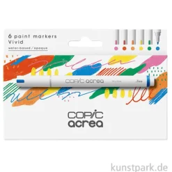 COPIC acrea Paint Marker Set, Vivid, 6 Stück