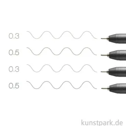 COPIC Multiliner Set - Grautöne, 2 Strichstärken, 0,3-0,5 mm