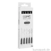 COPIC Multiliner Set - Schwarz, 5 Strichstärken, 0,05-0,8 mm
