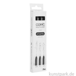 COPIC Multiliner Set - Schwarz, 3 Strichstärken, 0,05-0,3 mm
