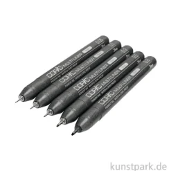 COPIC Multiliner Set - Schwarz, 5 Strichstärken, 0,05-0,8 mm