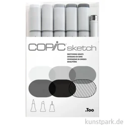 COPIC Sketch Set - Sketching Grays, 6 Stifte