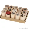 Deco Art Stempel - Weihnachten, Holz, 20 mm, 15 Stück sortiert