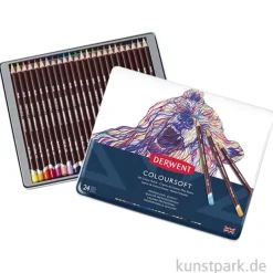 Derwent COLOURSOFT, 24 weiche Farbstifte im Metalletui