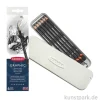Derwent GRAPHIC, 6 Bleistifte mit Anspitzer im Metalletui, Härte 8B bis 2H