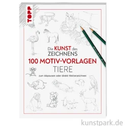 Die Kunst des Zeichnens - 100 Motiv-Vorlagen Tiere, Topp Verlag