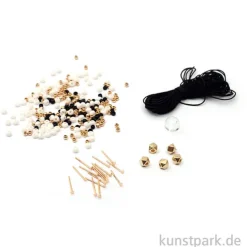 DIY Schmuck Bastelset - Armbänder, Gold, Schwarz, Weiß