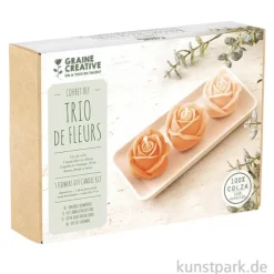 DIY Set - Kerzen Blumen Trio mit Keramikschale