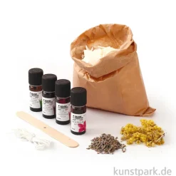DIY Set - Kerzen mit bunten Blumen