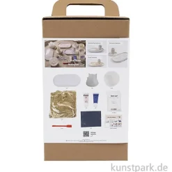 DIY Set - Kerzenhalter + Tabletts Gießen, Weiß, Blau, Pink