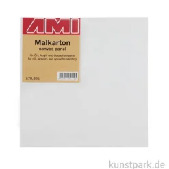 Eckiger Malkarton mit Maltuch bespannt 15 x 15 cm