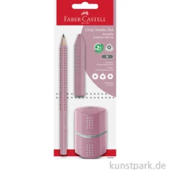 Faber-Castell JUMBO Grip Set - Rose Shadows mit Radierer + Spitzer
