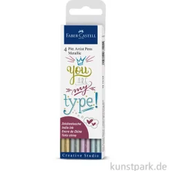 Faber-Castell PITT Artist Pen Handlettering 4er Set - Metallic