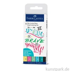 Faber-Castell PITT Artist Pen Handlettering 6er Set - Pastelltöne