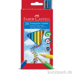 Faber-Castell TRIANGULAR Jumbo, 20 Buntstifte mit Spitzer im Kartonetui