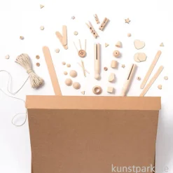 folia Kreativ Box - Holz Bastelset, Natur, über 590 Teile