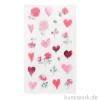 Foliensticker - La Vie en Rose, Herzen + Blumen, 4 Bögen