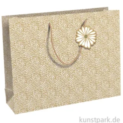 Geschenktasche Nature mit Anhänger, 37 x 11,8 x 27,5 cm