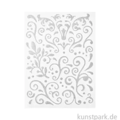 Glitzer Sticker - Arabesken Aufkleber, Silber, 67 Stück