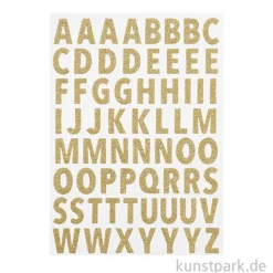 Glitzer Sticker - Buchstaben, Groß, Gold