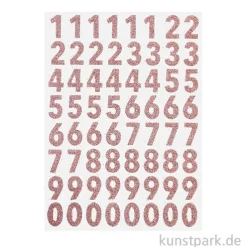 Glitzer Sticker - Zahlen, Rosegold