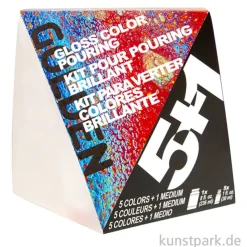 GOLDEN Acryl Pouring Set Gloss, 5 Farben und 1 Medium