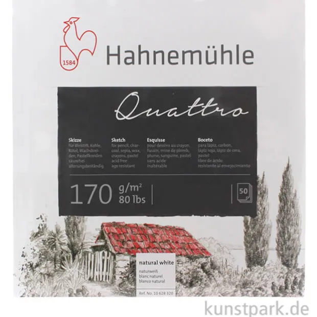 Hahnemühle QUATTRO Skizzenblock, 50 Blatt, 170g