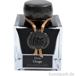 HERBIN Luxus Schreibtinte 1670 mit Goldschimmer - Sturmgrau, 50 ml