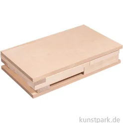 Holz Klötzchen + Platten zum Basteln, Natur, 30er Set