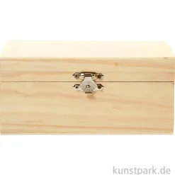 Holzbox mit Deckel, Schatzkiste, 16,5 x 11 x 8,55 cm