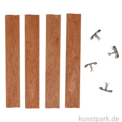 Holzdocht mit Ständer, Welle, 4 Stück, 20 x 120 mm