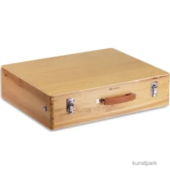 Holzmalkoffer mit Metallschließen, groß
