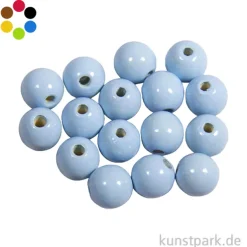 Holzperlen Farbig, Poliert, Durchmesser 10 mm, 52 Stück