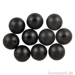 Holzperlen, Schwarz, matt, 20 mm, 8 Stück