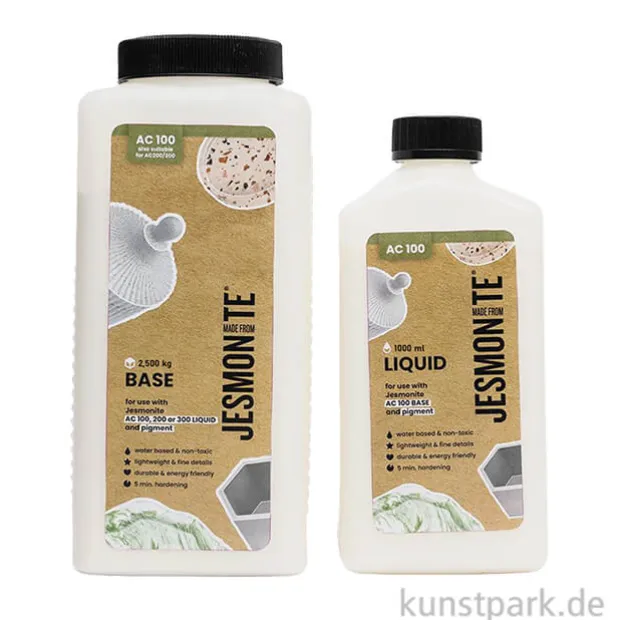 Jesmonite AC100 Set - 2 Komponenten, 2500g Base + 1L Liquid