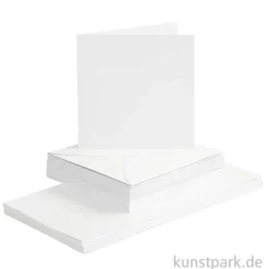 Karten und Kuverts - Weiß, 15 x 15 cm, 50 Sets