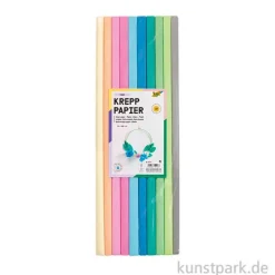 Krepppapier in Trendfarben - Set mit 10 Rollen, je 50 x 200 cm