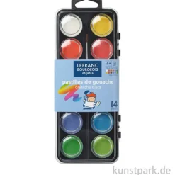 Lefranc & Bourgeois Gouache Farbkasten mit 12 Deckfarben + Pinsel