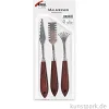 Malmesser mit Metallklingen und Holzgriffen, 3er Set