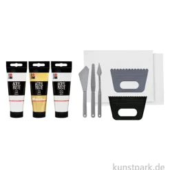 Marabu Structured Art Set mit Acrylpasten + Zubehör
