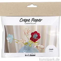 Mini Bastelset - Blumen aus Krepppapier, Pastellfarben
