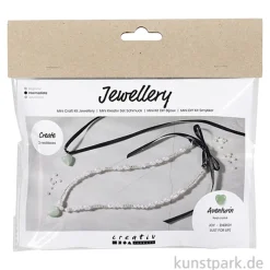 Mini Bastelset Schmuck, Perlenketten mit Aventurin-Kristall